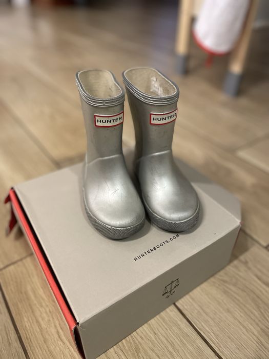 Kalosze Hunter 22 UK 5 Srebrne