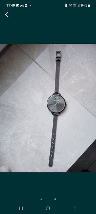 Zegarek czarny metalowa bransoleta