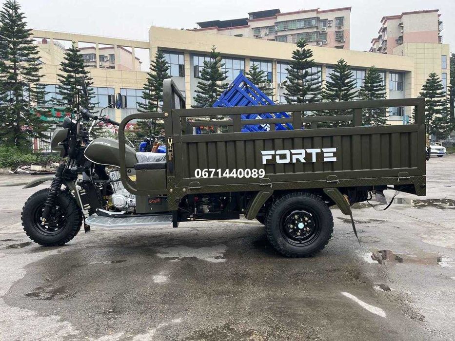 Вантажний мотоцикл (трицикл) Forte CT-252 бензин Навантаження -600 кг Зелениий, синій Доставка безкоштовна, СТ-302 Н