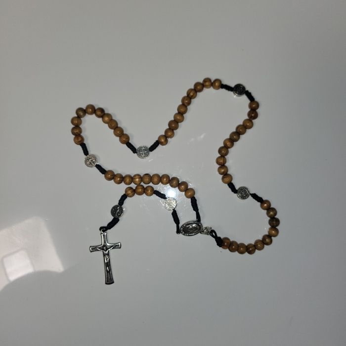 Różaniec z drzewa oliwnego Medugorje, 40cm, 2 szt