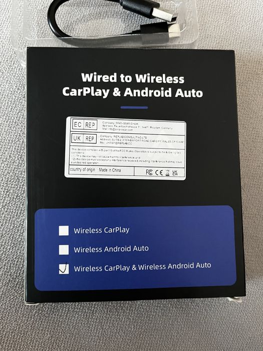 Bezprzewodowy Apple CarPlay Android Auto