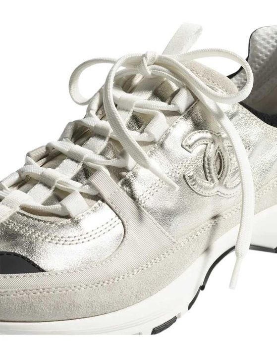 Кросівки Trainers Sneakers Laminated Calfskin Suede Light Gold Gray/Bl
