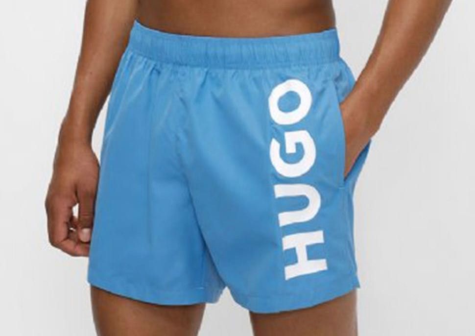 Пляжні чоловічі шорти HUGO BOSS, ОРИГІНАЛ, блакитні, розмір L