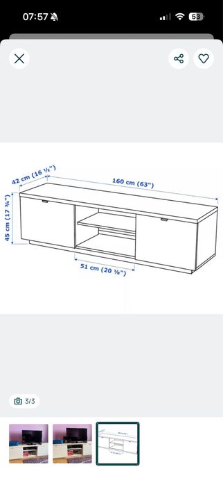 Móvel TV  160 cm – Branco