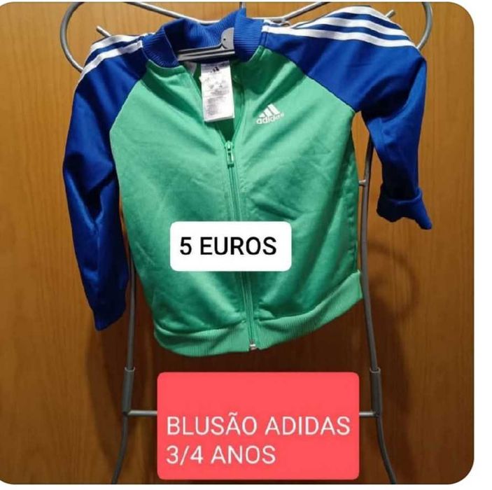 cada peça de roupa 5 euros