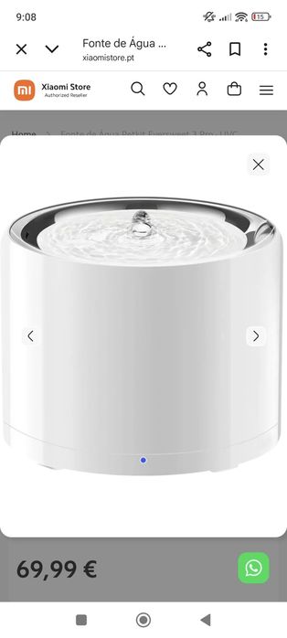Fonte água bebedouro Xiaomi