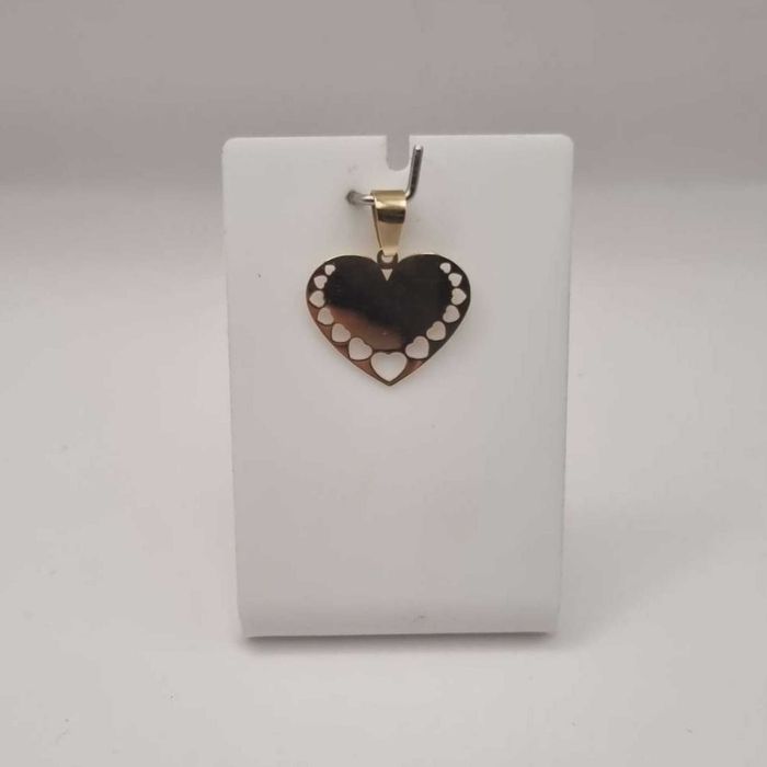 Złota zawieszka pr. 585 blaszka serce - nowa