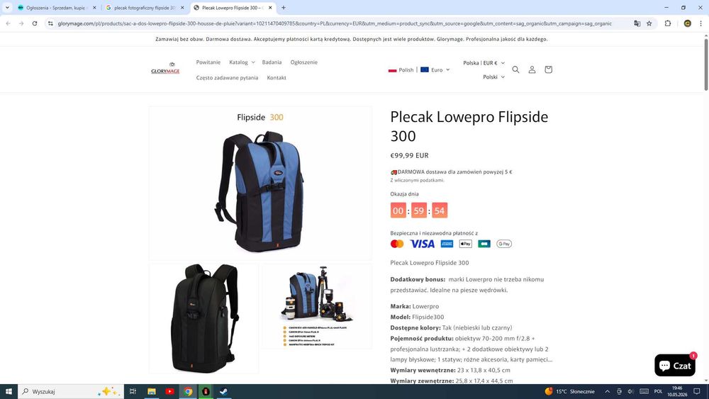 plecak fotograficzny Lowepro  flipside 300