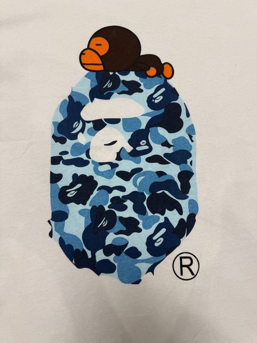 Футболка BAPE White Camo Blue | Люкс якість | Нова