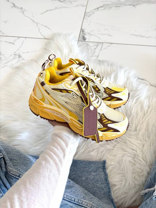 (36-45) Спортивін кросівки Off-White Be Right Yellow офф-вайт жовті
