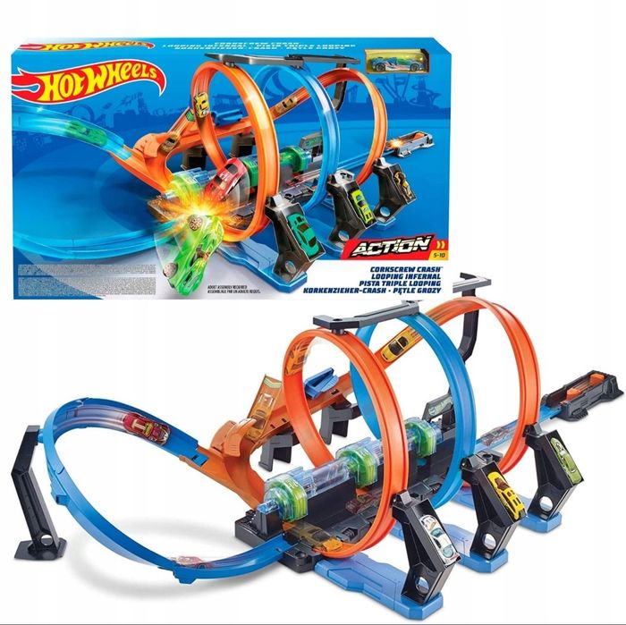 Tor Hot Wheels pętle na baterie
