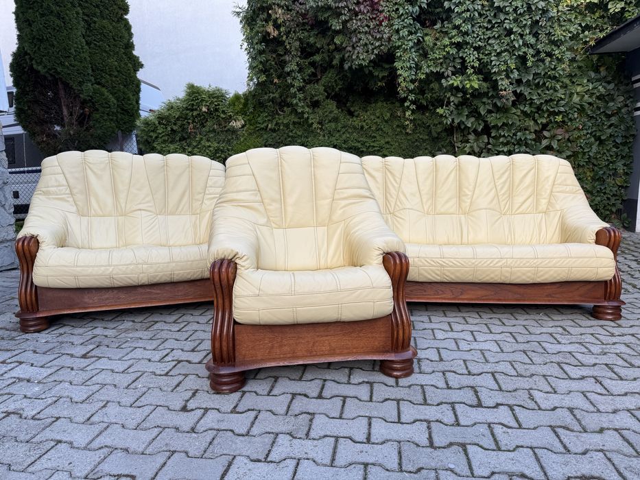 Wypoczynek skórzany kanapa sofa fotel skora