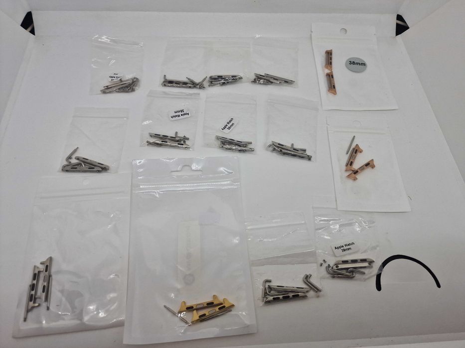 Zestaw Adapterów Łączników Paska Apple Watch 38mm  Pakiet 14 sztuk Stalowe