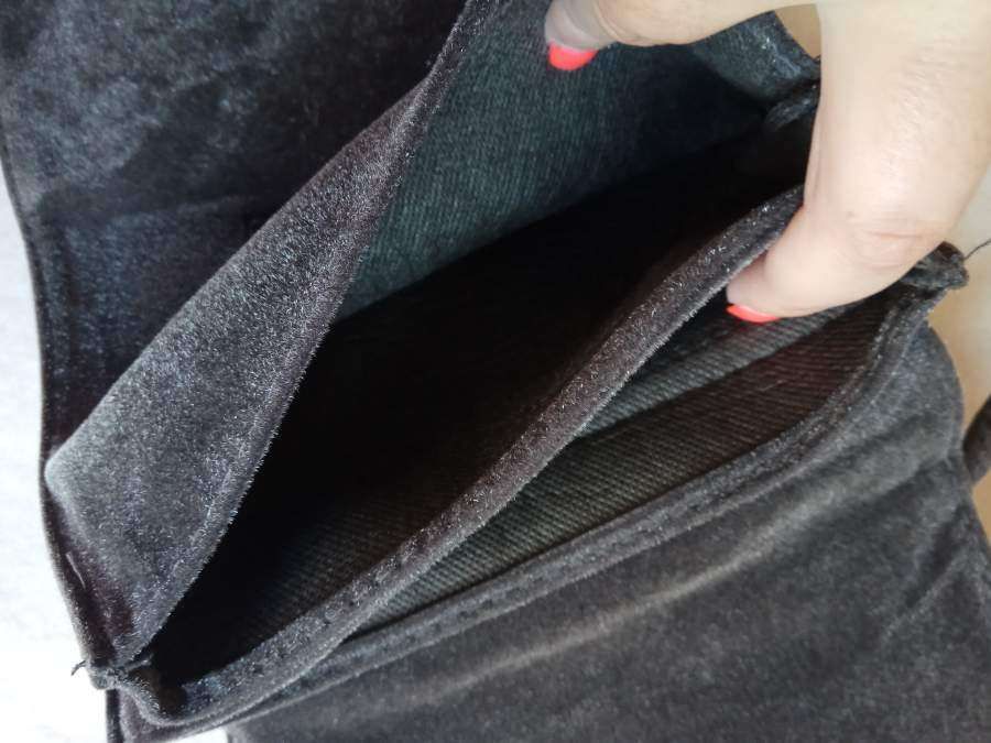 Bolsa Cinzenta Veludo - Elegante - Festa - NOVA
