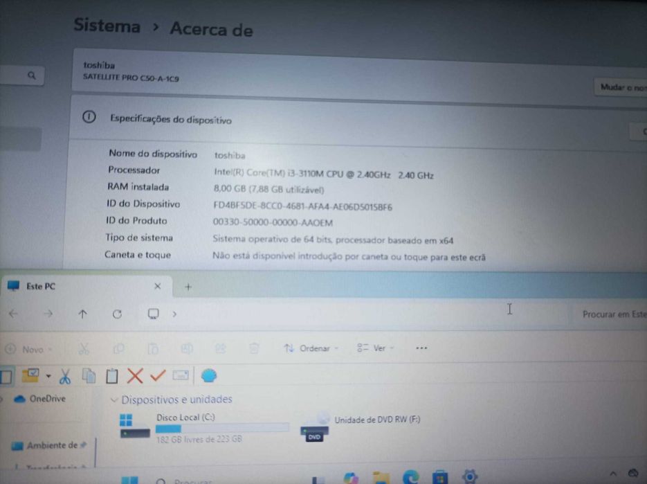 Portátil Toshiba Satellite Pro C50-A-1C9