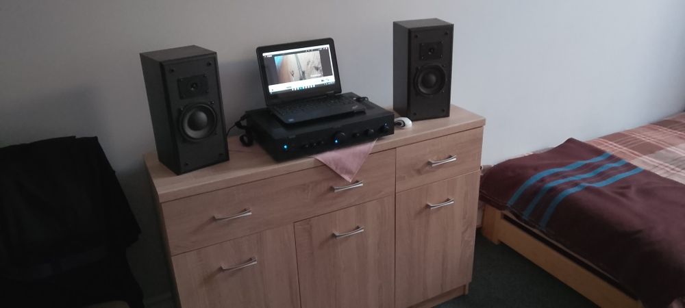 Wzmacniacz ROTEL+kolumny DENON+laptop