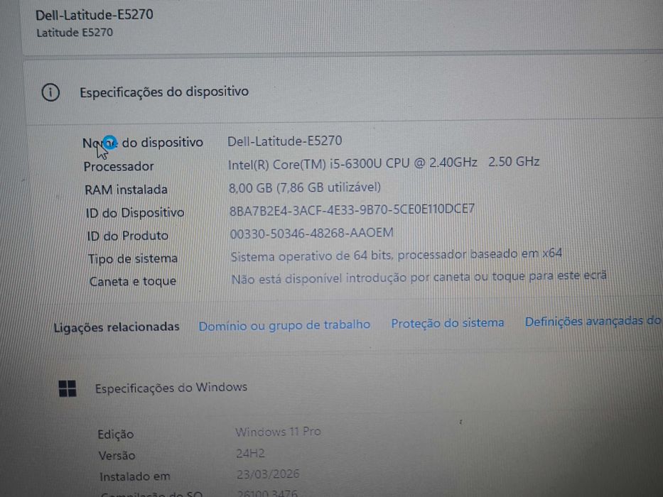Dell Latitude E5270 i5 ssd 256GB 8GB HD