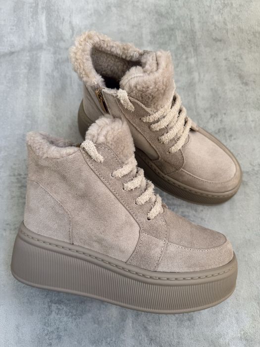 Зимові хайтопи черевики натуральний замш