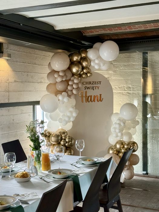 Ścianka balonowa na chrzciny, roczek, urodziny, komunia święta