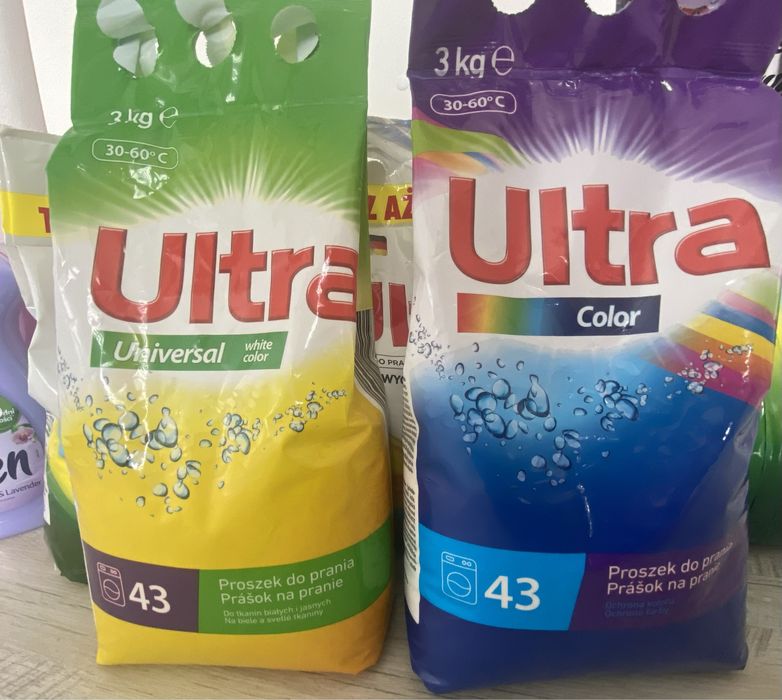 Порошки для прання Ultra, дитячі порошки Lovela  ополіскувач Eden