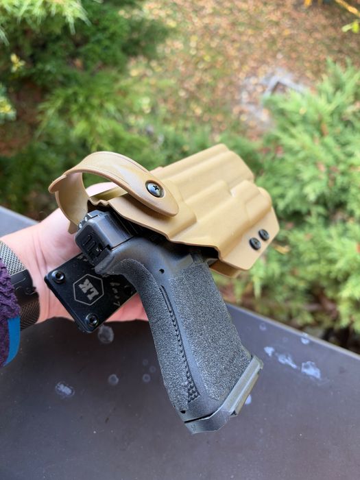 Kabura udowa do Glock 17 pod latarkę Fenix GL19R (V1) – platforma i pas udowy