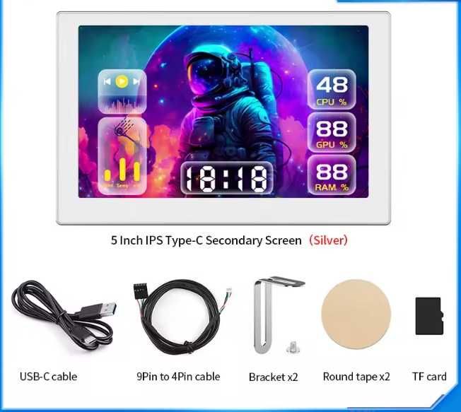 5-дюймовый USB-монитор Waveshare с IPS-дисплеем 800x480