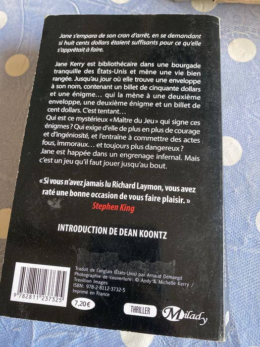 Livro “ Le jeu” Richard Laymon
