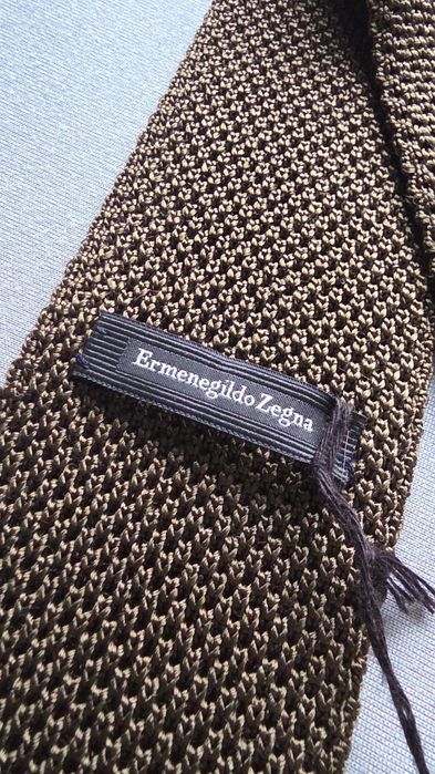 Krawat knit jedwabny Ermenegildo Zegna