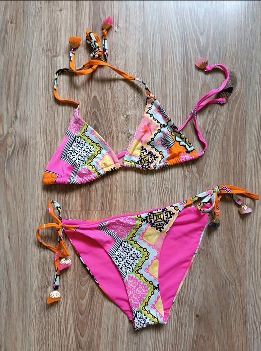Bikini strój kąpielowy dwuczęściowy kostium dziewczęcy basen plaża xs