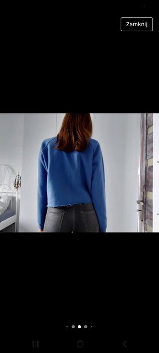 Ciepła bluza crop top błękitna Nashville sinsay oversize