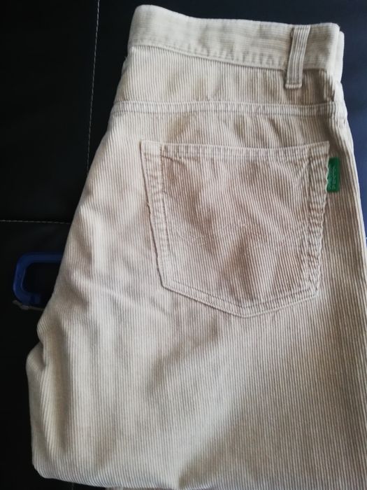United Colors of Benetton - Calça Homem Bombazine creme W33 L 34