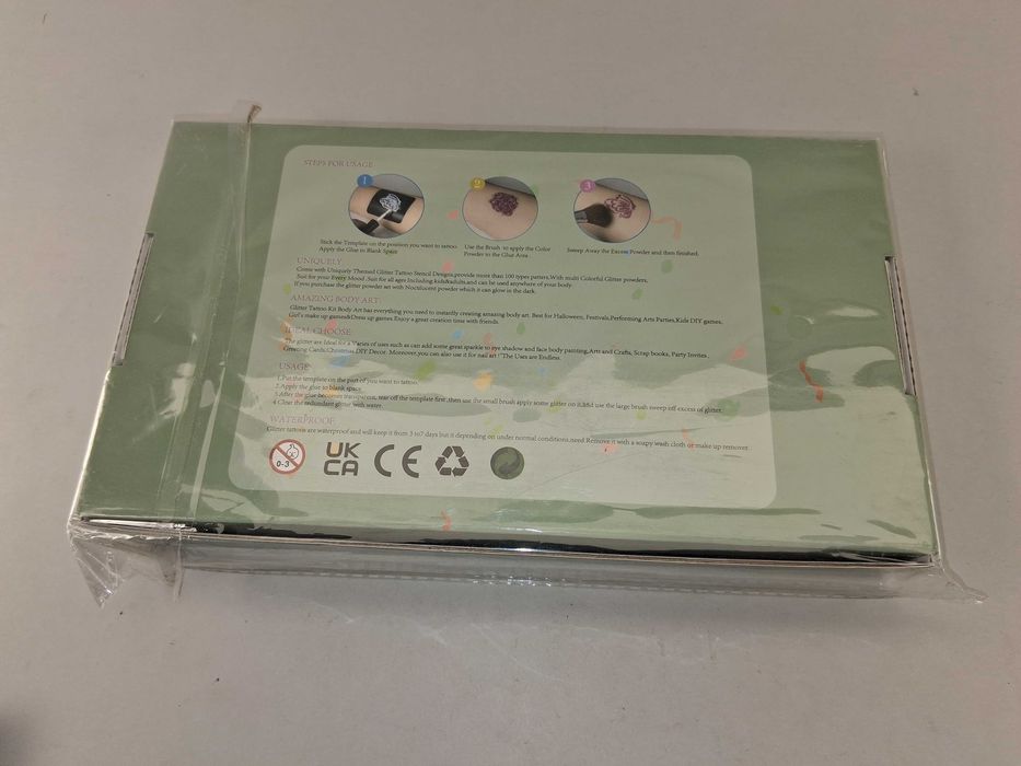 N228 Zestaw Tatuaże Brokatowe Glitter Tattoos Dinozaury Szablony