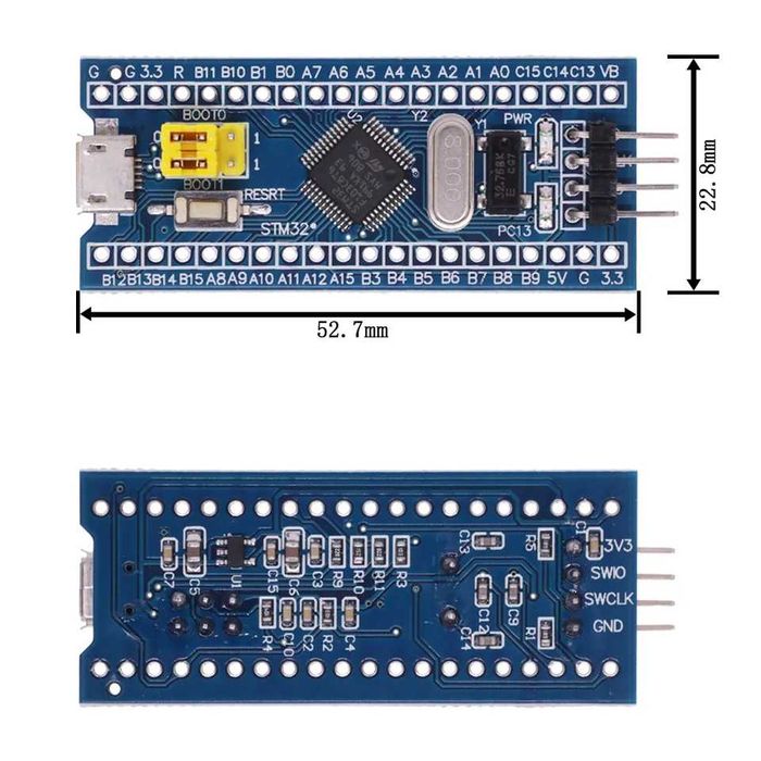Програматор ST-Link V2 STM8 STM32 та модуль STM32F103C8T6