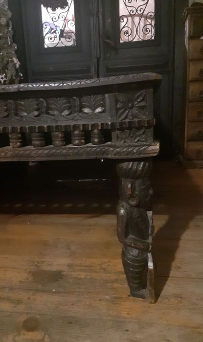 Ciężki, orientalny, duży  stół ława drewniany 180 cm /100 cm.