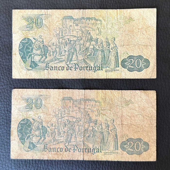 Lote 2 Notas - 20 Escudos - (1971)