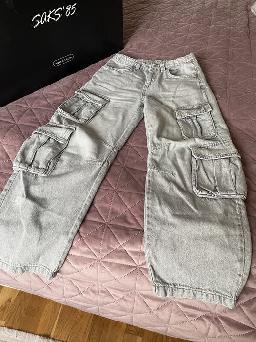 Сірі теплі джинси карго High Street Zara 152 см