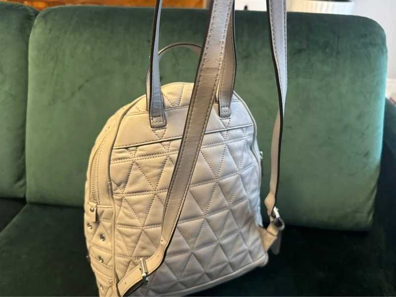 Plecak Michael Kors, szary ze srebrnymi zdobieniami
