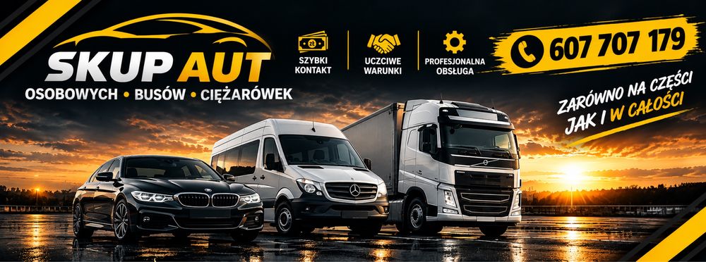 Skup Aut Samochodów Pojazdów osobowe rolnicze dostawcze Ciężarowe  Maszyny