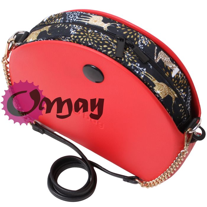 Czarny organizer do OBAG MOON LIGHT jelonki złote 2 kieszenie OMAY