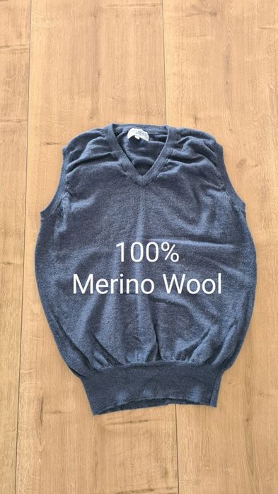 Kamizelka 100% Merino Wool. Szara grafitowa. Rozmiar M / L