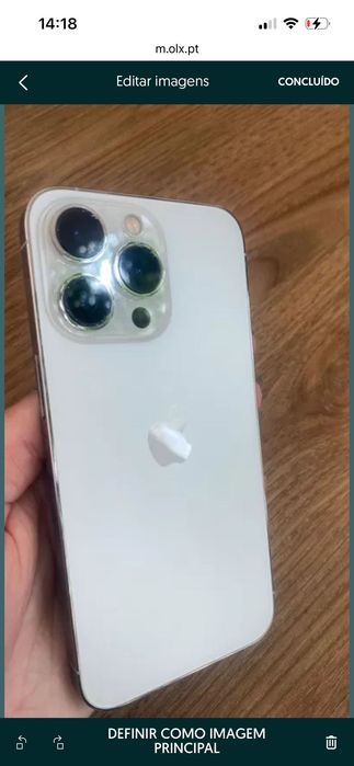 Telefone usado branco