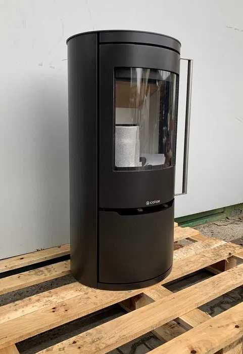 Color Si_7 Nowoczesny stylowy piec kominek okrągła szyba DOP MONTAŻ