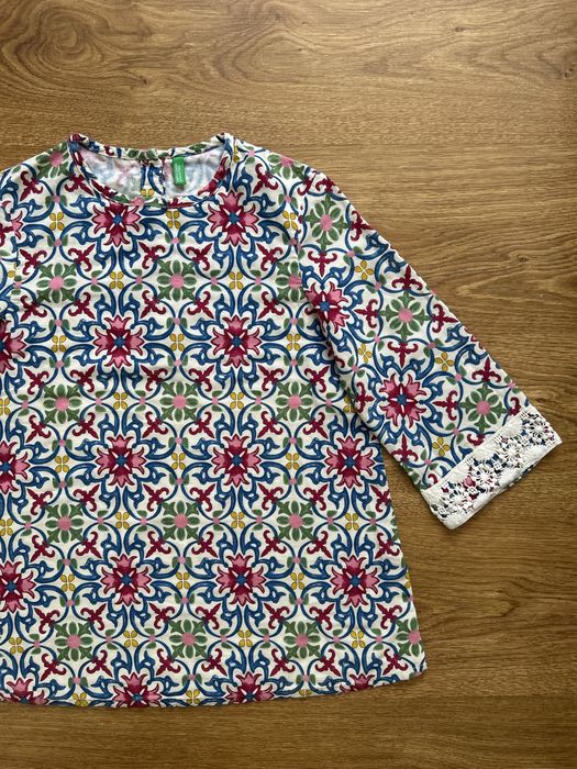 Wzorzysta Bluzka Koszula Benetton Rozmiar 150