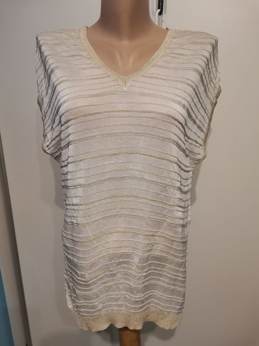 Neva Made in Italy srebrno złota bluzka rozm L / XL, sylwestrowa