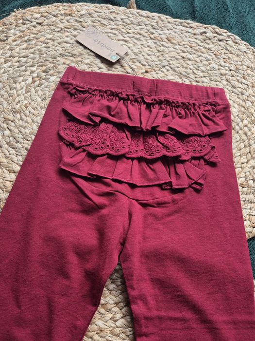Newbie * nowe * legginsy * z falbanka * 92