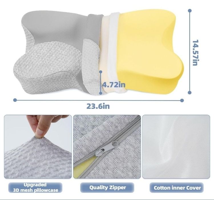 Poduszka ortopedyczna z pamięcią, do spania na boku, plecach, brzuchu