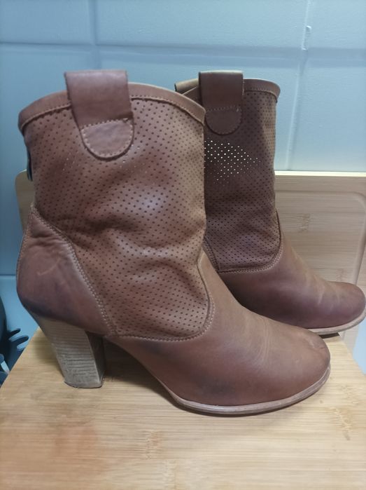 Botki damskie skórzane
