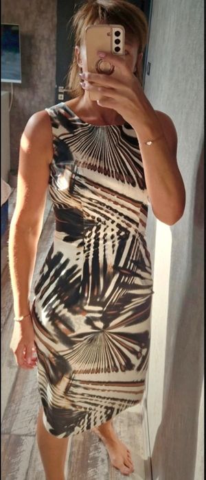 Next brązowa sukienka we wzory 38 M