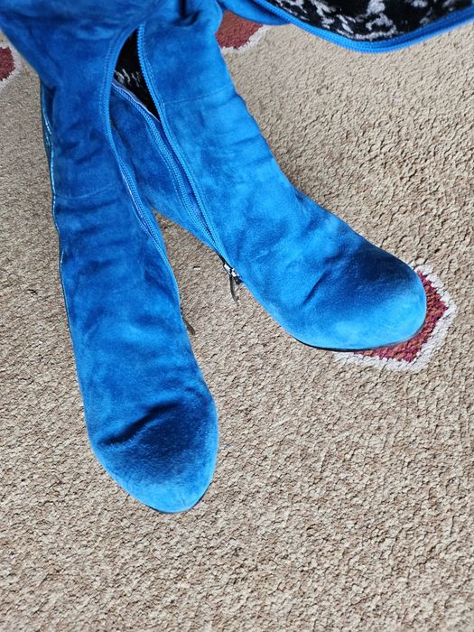 Чоботи замшеві каблук