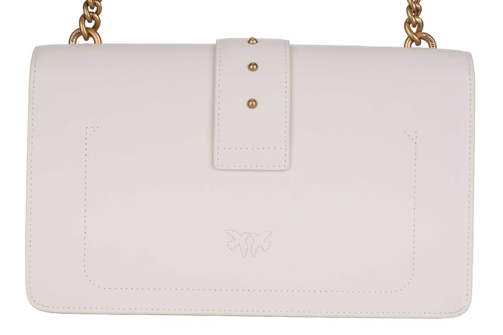 PINKO damska torebka listonoszka Love one Classic Icon biała/ecru